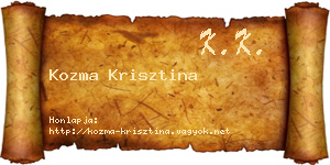 Kozma Krisztina névjegykártya